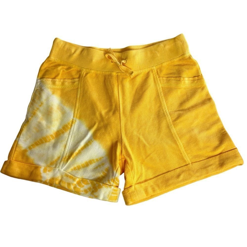 NEW Wonderly Yellow Tie Dye Casual Cotton Shorts Size Small NWOT